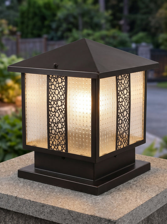 Modern Square Outdoor Pillar Light